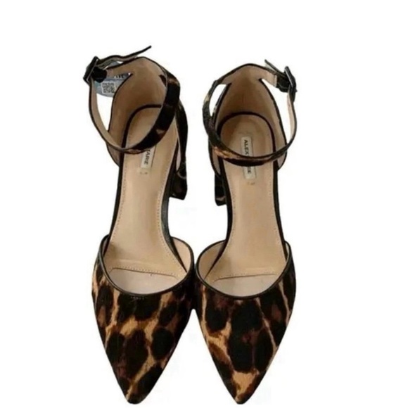 Alex Marie Women’s Leopard Print Ankle Strap Block Heel Sandals Shoes - Picture 8 of 12